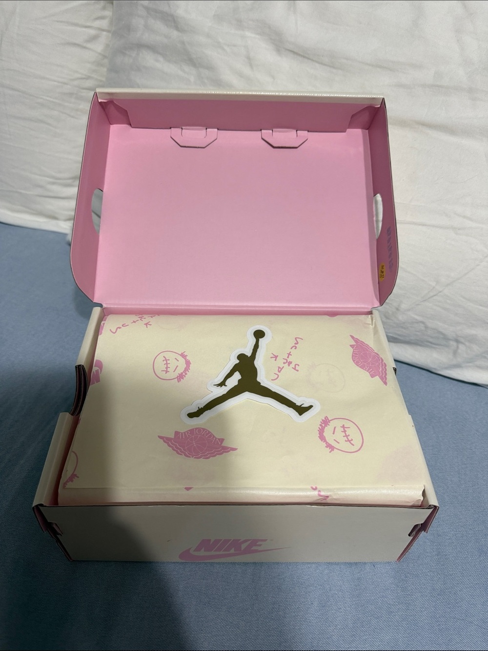Nike Kids Pink and Cream Sneaker Presentation Box with Jumpman Sticker